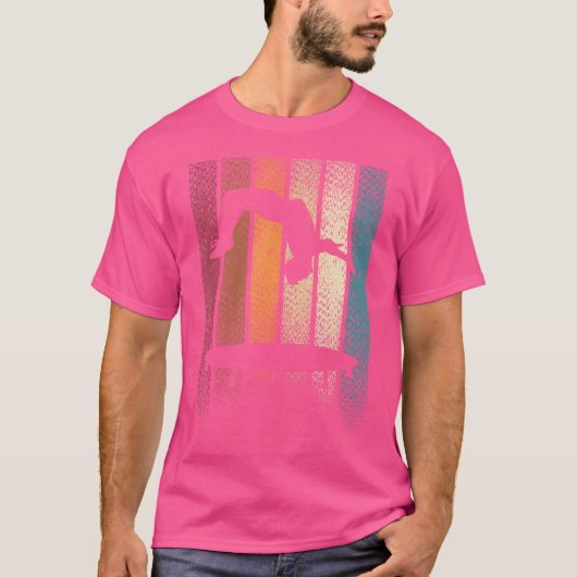 Backflip Trampoline Jumping Jumper Tumbling Retro T-Shirt (Vorderseite)