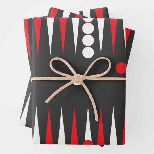 Backgammon Board Layout mit Schachbrettern Geschenkpapier Set (Beispiel)