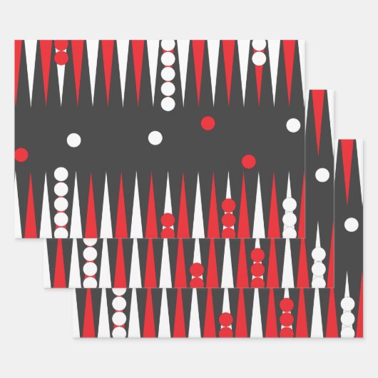 Backgammon Board Layout mit Schachbrettern Geschenkpapier Set (Set)