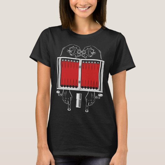 Backgammon-Brettspiel T-Shirt (Vorderseite)