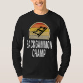 Backgammon Champ Boardgame Board Game Player Retro T-Shirt (Vorderseite)