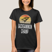 Backgammon Champ Boardgame Board Game Player Retro T-Shirt (Vorderseite)