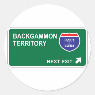 Backgammon-folgender Ausgang Runder Aufkleber