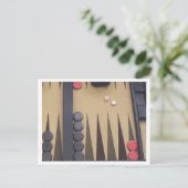 Backgammon Foto Rot und Schwarz Postkarte (Stehend Vorderseite)