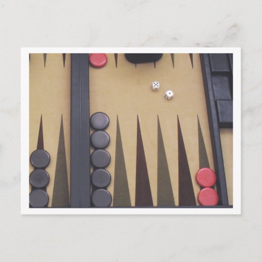 Backgammon Foto Rot und Schwarz Postkarte (Vorderseite)