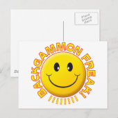 Backgammon Freak Smile Postkarte (Vorne/Hinten)