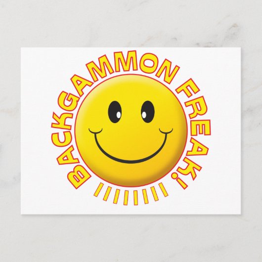 Backgammon Freak Smile Postkarte (Vorderseite)