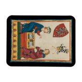 Backgammon Game, mittelalterliche Kunst des 14. Ja Magnet (Horizontal)