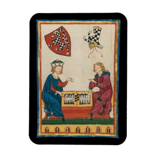Backgammon Game, mittelalterliche Kunst des 14. Ja Magnet (Vertikal)