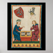 Backgammon Game, mittelalterliche Kunst des 14. Ja Poster (Vorne)