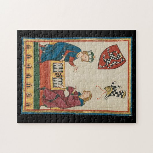 Backgammon Game, mittelalterliche Kunst des 14. Ja Puzzle (Horizontal)