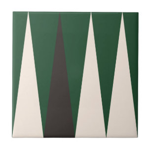 Backgammon Geometric Muster Green Tile Fliese