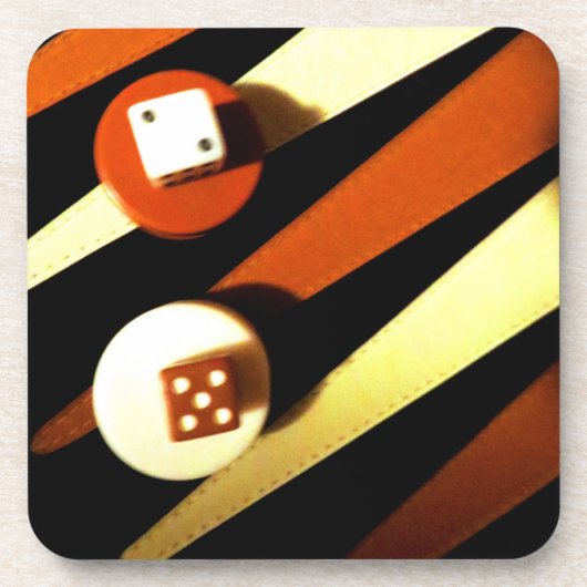 Backgammon Getränkeuntersetzer (Vorderseite)