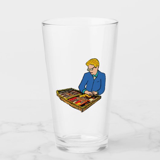 Backgammon Glas (Vorderseite)