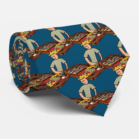 Backgammon Krawatte (Gerollt)