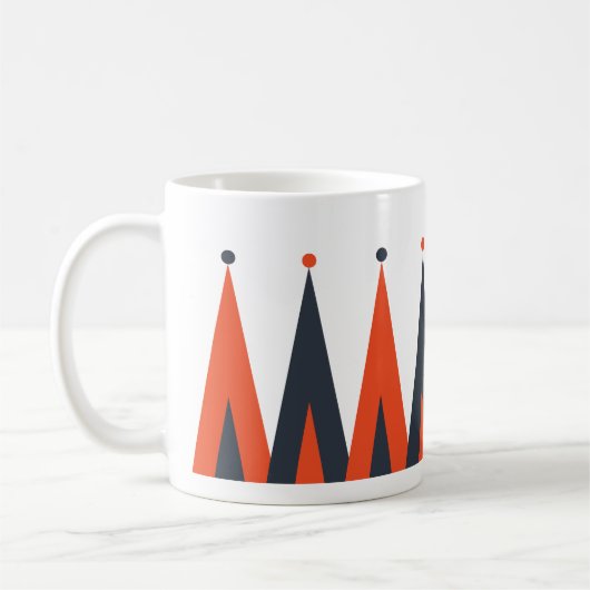 Backgammon Muster Blau und Rot Kaffeetasse (Links)