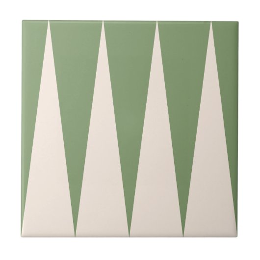 Backgammon Muster Olive Green Tile Fliese (Vorderseite)
