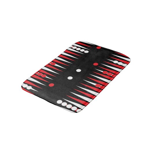 Backgammon Player Fun Board Game Print Badematte (Schrägansicht)
