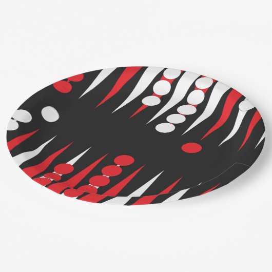 Backgammon Player Party Pappteller (Schrägansicht)