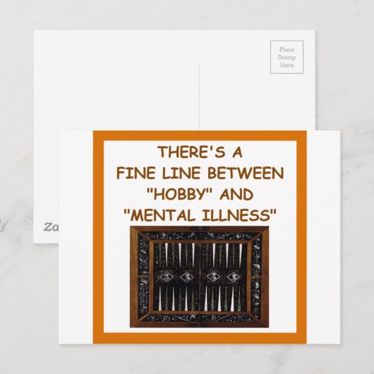 BACKGAMMON POSTKARTE (Vorne/Hinten)