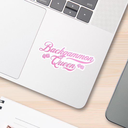 Backgammon Queen Pink Custom Cut Vinyl Sticker