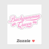 Backgammon Queen Pink Custom Cut Vinyl Sticker (Blatt)