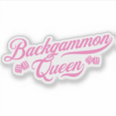 Backgammon Queen Pink Custom Cut Vinyl Sticker (Vorderseite)