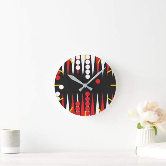 Backgammon Runde Wanduhr (Zuhause)