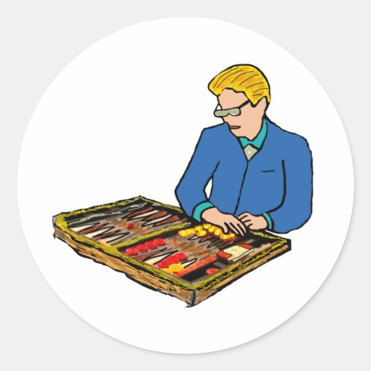 Backgammon Runder Aufkleber (Vorderseite)