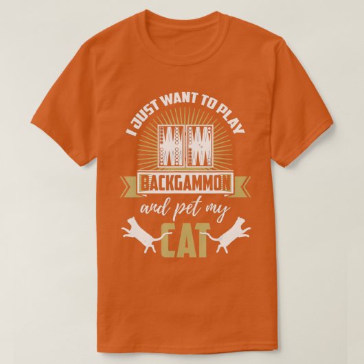 Backgammon Shirt Funny Cat Lover Backgammon Player (Design vorne)