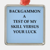 Backgammon Silbernes Ornament (Vorne)