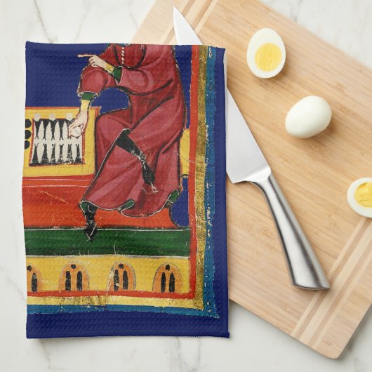 Backgammon Spiel der Könige Geschirrtuch (Viertel Falte)