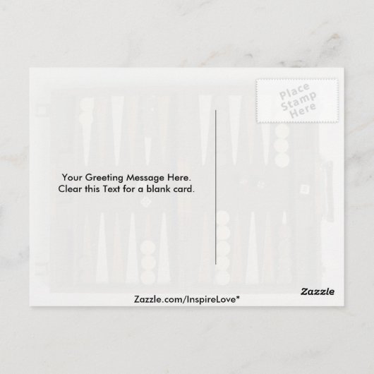 Backgammon-Spielbrett Postkarte (Rückseite)