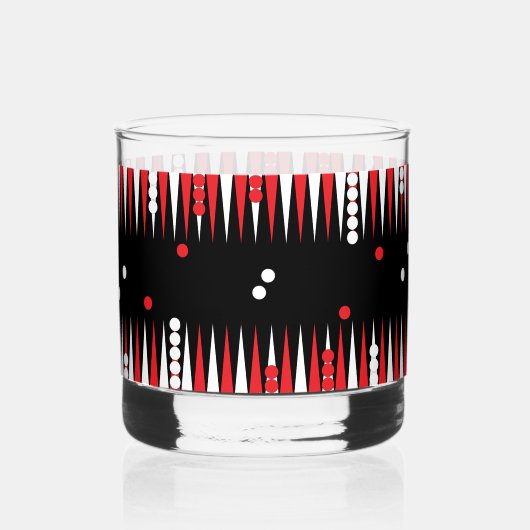 Backgammon-Spielbrett Whiskyglas (Vorderseite)