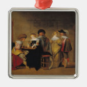 Backgammon-Spieler Ornament Aus Metall (Vorne)