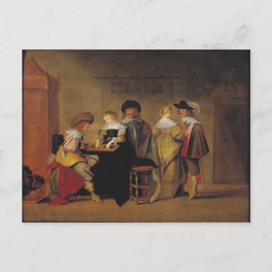 Backgammon-Spieler Postkarte (Vorderseite)