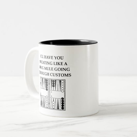 Backgammon Zweifarbige Tasse (Vorderseite Links)