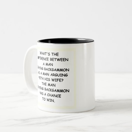 BACKGAMMON ZWEIFARBIGE TASSE (Vorderseite Links)