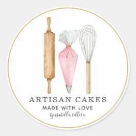 Backgebäck Koch Backgeschirr Utensitis Produktkenn Runder Aufkleber