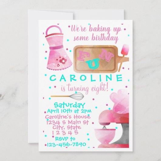 Backgeburt Einladung (Vorderseite)