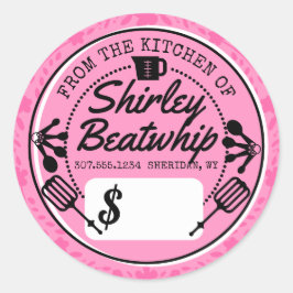 Backgeschirr für Backwaren personalisierter Preis Runder Aufkleber