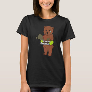 Backgone Falsch Grizzlybär Koch Kulinarisches Bäck T-Shirt