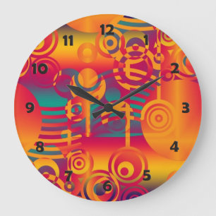 Background Composing - Modern Colorful Circle Große Wanduhr