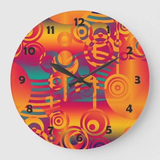 Background Composing - Modern Colorful Circle Große Wanduhr (Vorderseite)