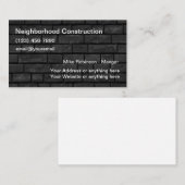 Background Construction Business Cards Visitenkarte (Vorne/Hinten)