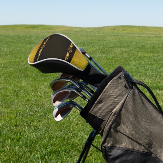Background Image Gold Frame Golf Headcover (In SItu)