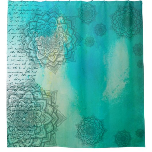 Background mandala grunge pattern duschvorhang (Vorderseite)