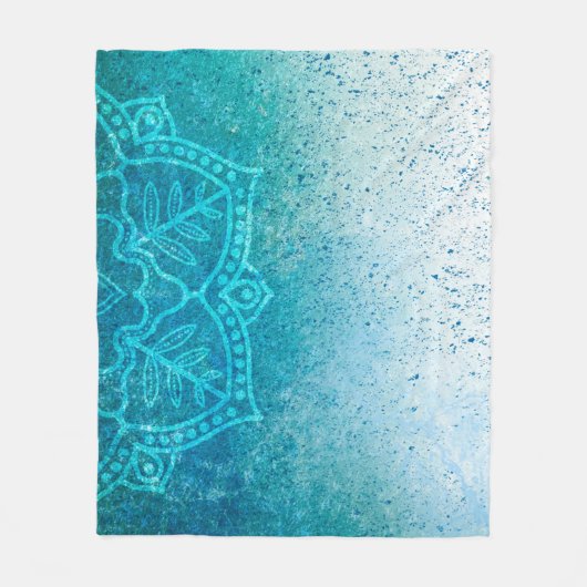 Background mandala grunge pattern fleecedecke (Vorderseite)
