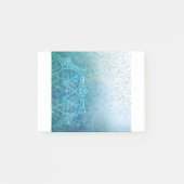 Background Mandala Grunge Pattern Text Green Post-it Klebezettel (Vorderseite)