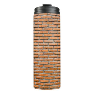 Background of old vintage brick wallaging, antique thermosbecher